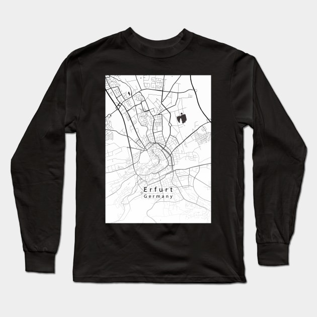 Erfurt Germany City Map Long Sleeve T-Shirt by Robin-Niemczyk